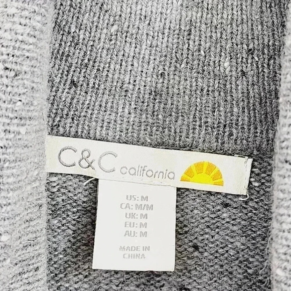 C&C California Grey Wool Blend Turtleneck Sweater Medium Women's - Picture 3 of 6